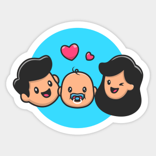 Father, Baby And Mother Sticker